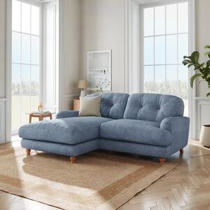 Martha Slub Faux Linen Corner Chaise Sofa