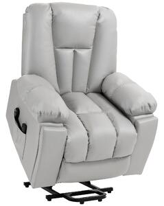 HOMCOM Electric Lift Chair with Vibration Massage and Heat, Riser Recliner Armchair, Quick Assembly, Grey Aosom UK