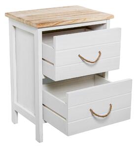 Nightstand Alexandra House Living White Brown Wood 40 x 55 x 30 cm