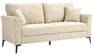 HOMCOM Modern 3 Seater Sofa, Upholstered Sofa Settee with Cushions and Pillows for Living Room Guest Room Bedroom Office, Beige Aosom UK