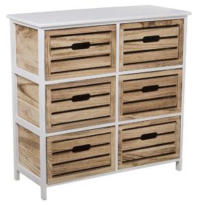 Chest of drawers Alexandra House Living White Brown Wood 80 x 80 x 35 cm