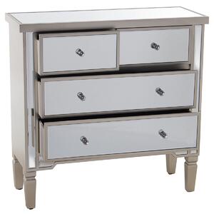 Chest of drawers Alexandra House Living Champagne Wood Mirror 85 x 84 x 33 cm