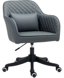 Vinsetto Massage Office Chair, Adjustable Makeup Desk Chair with Height Adjustable & Silent Rolling Wheels, Grey Aosom UK