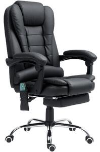 Vinsetto Heated Office Chair, 6-Point Vibration Massage, High-Back Ergonomic Recliner with Adjustable Swivel & Footrest, Black Aosom UK