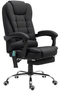 Vinsetto Heated 6 Points Vibration Massage Executive Office Chair Adjustable Swivel Ergonomic High Back Desk Chair with Footrest, Anti-Cat-Scratch, Black