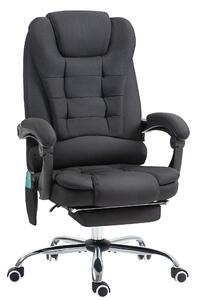 Vinsetto Executive Office Chair, 6-Zone Heated Massage, Ergonomic Recliner Desk Chair with Adjustable Footrest, Cat Scratch Anti, Black Aosom UK