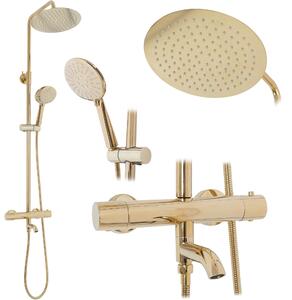 Thermostatic shower set Lungo Gold