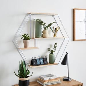 Hexagon Industrial Wall Shelf