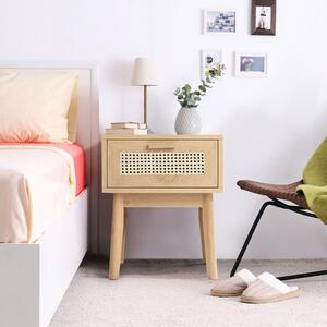 Java 1 Drawer Side Table, Light Oak