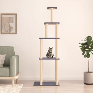Cat Tree with Sisal Scratching Posts Dark Grey 183 cm