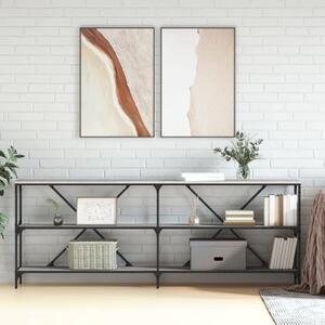 Console Table Grey Sonoma 200x30x75 cm Engineered Wood and Iron