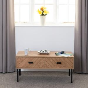 Leon 2 Drawer Coffee Table, Oak Effect