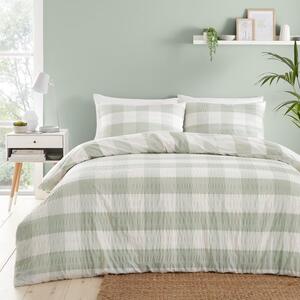 Fusion Seersucker Gingham Duvet Cover and Pillowcase Set