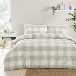 Fusion Seersucker Gingham Duvet Cover and Pillowcase Set