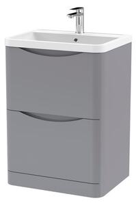 Lunar Floor Standing 2 Drawer Vanity Unit with Polymarble Basin