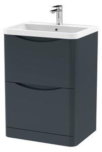 Lunar Floor Standing 2 Drawer Vanity Unit with Polymarble Basin