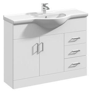 Mayford 2 Door 3 Drawer Vanity Unit with Round Basin