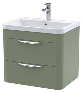 Parade Wall Mounted 2 Drawer Vanity Unit with Ceramic Basin