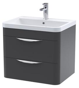 Parade Wall Mounted 2 Drawer Vanity Unit with Ceramic Basin