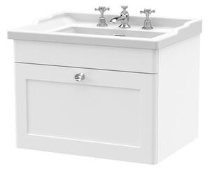 Classique Wall Mounted 1 Drawer Vanity Unit with Ceramic Basin