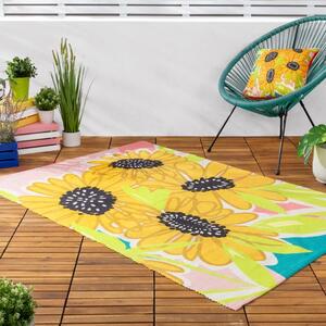 Sunflower Washable Indoor Outdoor Rug