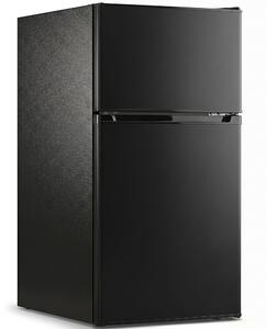 HOMCOM 88L Under Counter Fridge Freezer, Small Refrigerator with 5-Setting, 3 Star Freezer Rating, Black