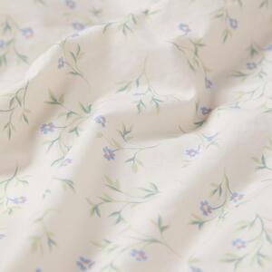 Cream Spring Sprig Cotton Flat Sheet | Double | Piglet in Bed