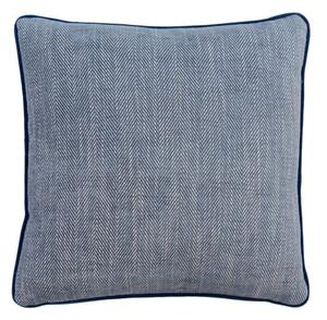 Summit Denim, Sustainable Feather, Cushion, 55cm x 55cm - Andrew Martin Viscose Blend Herringbone & Plain & Weave