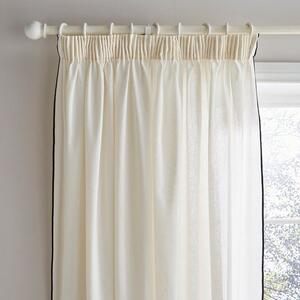 Contrast Edge Unlined Pencil Pleat Curtains