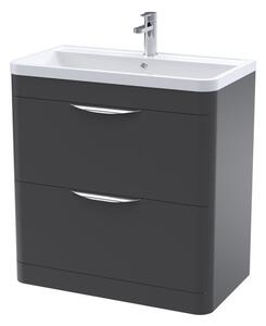 Parade Floor Standing 2 Drawer Vanity Unit with Polymarble Basin