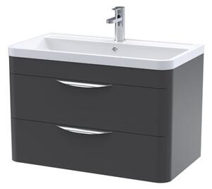 Parade Wall Mounted 2 Drawer Vanity Unit with Ceramic Basin