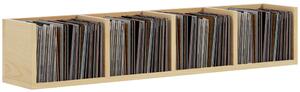 HOMCOM Wall Mount 84 CD / 56 DVD/Blu-ray/ Media Storage Rack 4 Cubes Wooden Shelf Organizer Unit Bookcase Display (Natural Wood Colour)