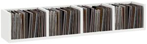 HOMCOM Wall Mount 84 CD / 56 DVD/Blu-ray/ Media Storage Rack 4 Cubes Wooden Shelf Organizer Unit Bookcase Display (White)