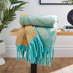 Retro Flower Mohair Throw Blanket 130cm x 180cm