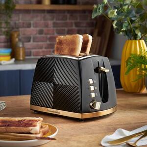 Russell Hobbs Groove 2 Slice Black Toaster