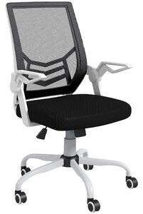 Vinsetto Mesh Office Chair, Computer Desk Chair with Flip-up Armrests, Lumbar Back Support and Swivel Wheels, Black