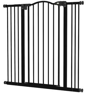 PawHut Adjustable Metal Pet Safety Gate, Dog Barrier Folding Fence, 74-100cm, Black