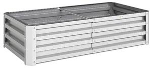 Outsunny Raised Beds for Garden, Galvanized Outdoor Planters, for Herbs and Vegetables, Use for Patio, Backyard, Balcony, Silver