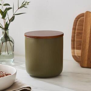 Lynton Olive Ribbed Canister