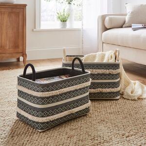 Set of 2 Tufted Storage Baskets