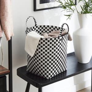 Checkered Plastic Storage Basket