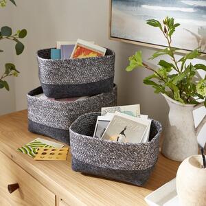 Set of 3 Monochrome Industrial Baskets