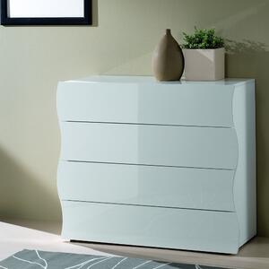 Ice High Gloss Chest Of 4 Drawers In White