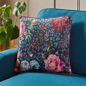 Leopard Floral Square Cushion Cover