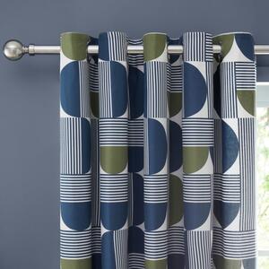 Bromley Modern Geo Eyelet Curtains