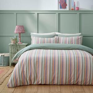 Rosie Stripe Double Multicoloured Duvet Cover and Pillowcase Set