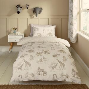 Sketched Animal Duvet Cover and Pillowcase Set