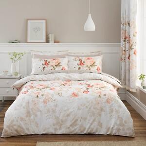 Evelyn Rose Coral Duvet Cover and Pillowcase Set