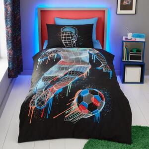 Football Graphic Boys Single Duvet Cover and Pillowcase Set