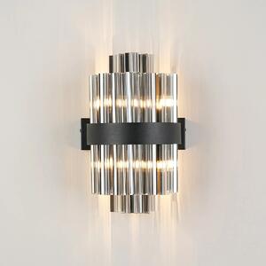 Hampton 4 Light Wall Light In Satin Black Finish With Smoked Glass
